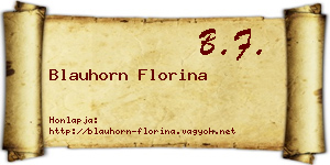 Blauhorn Florina névjegykártya